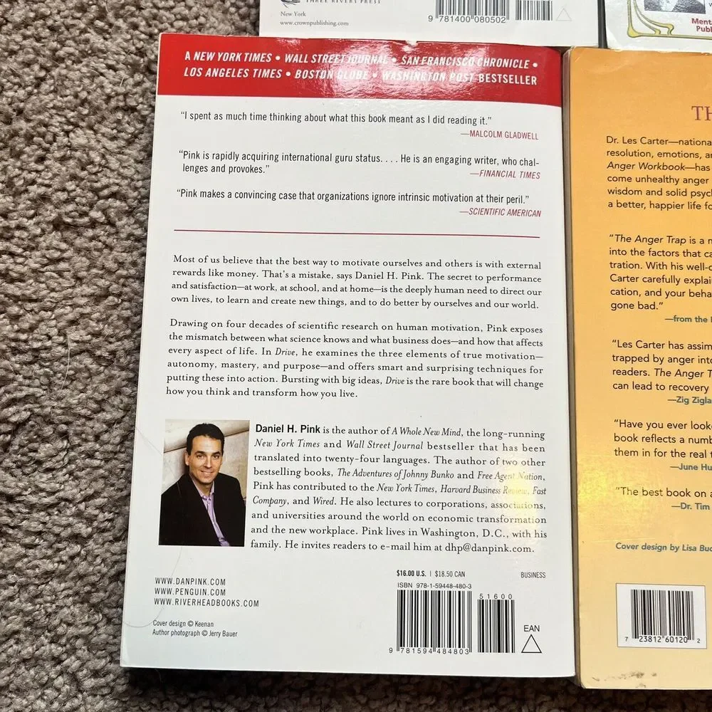 Personal Development‎ Book Lot of 6 Optimist Anger Trap Drive Likeability Factor